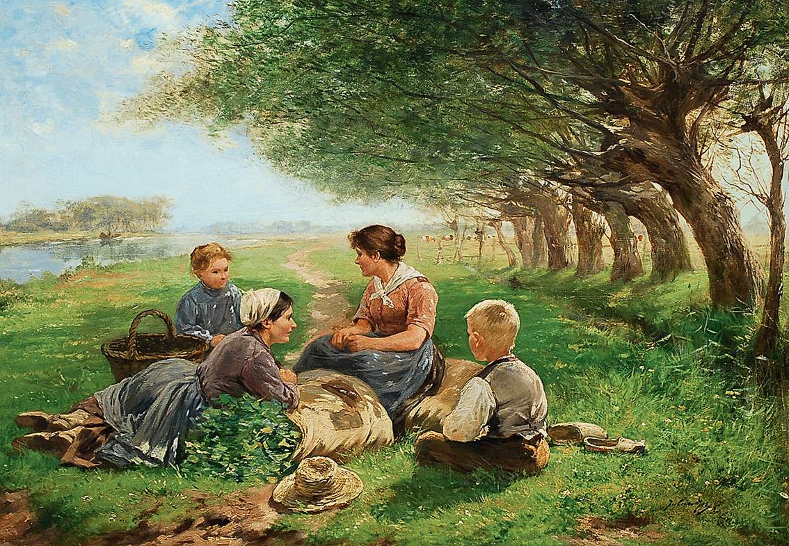 A conversation at the river bank