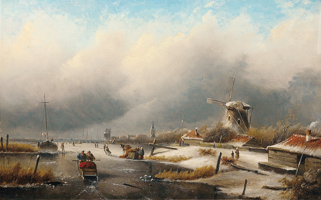 A coastal landscape in wintertime