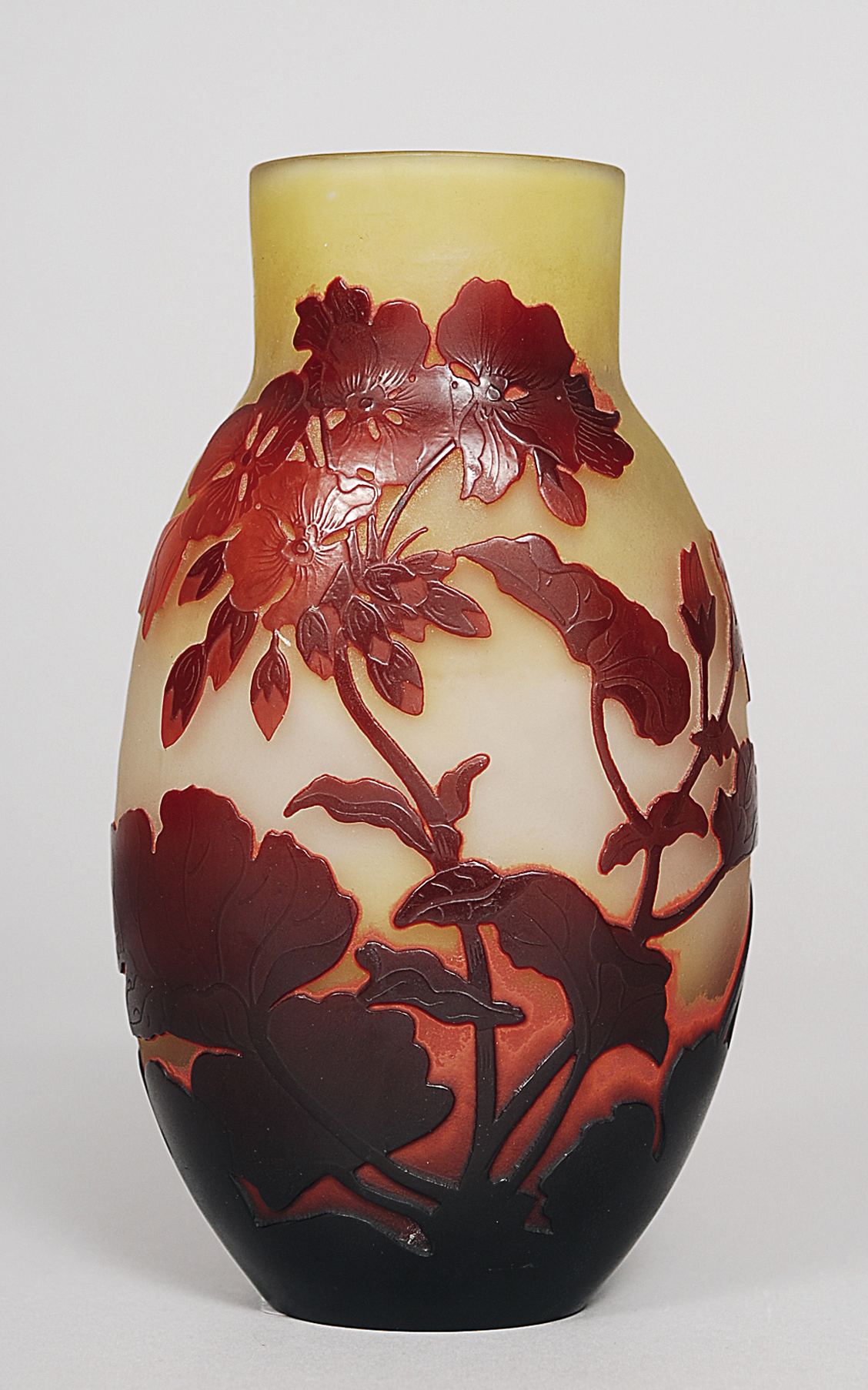 A small Art Nouveau vase with hydrangea