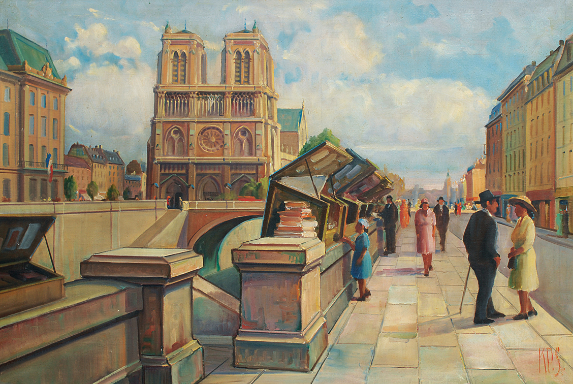 Bouquinists in front of Notre Dame