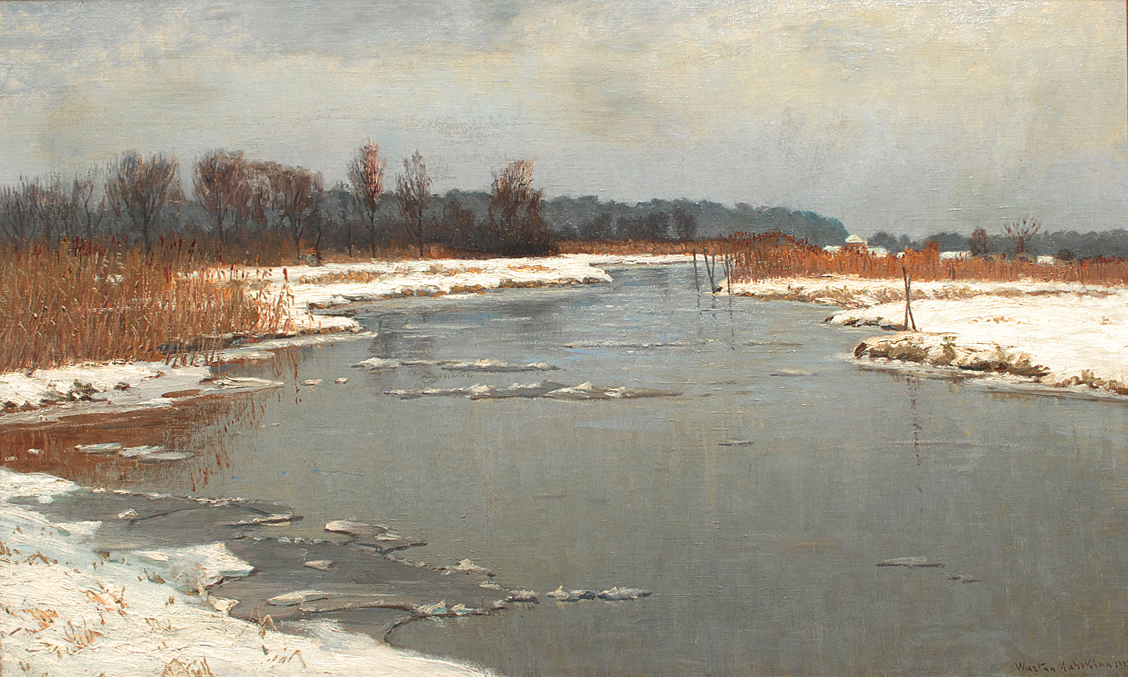 A winterly river landscape