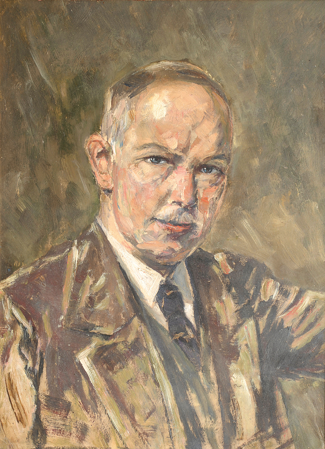 A portrait of a man in a suit