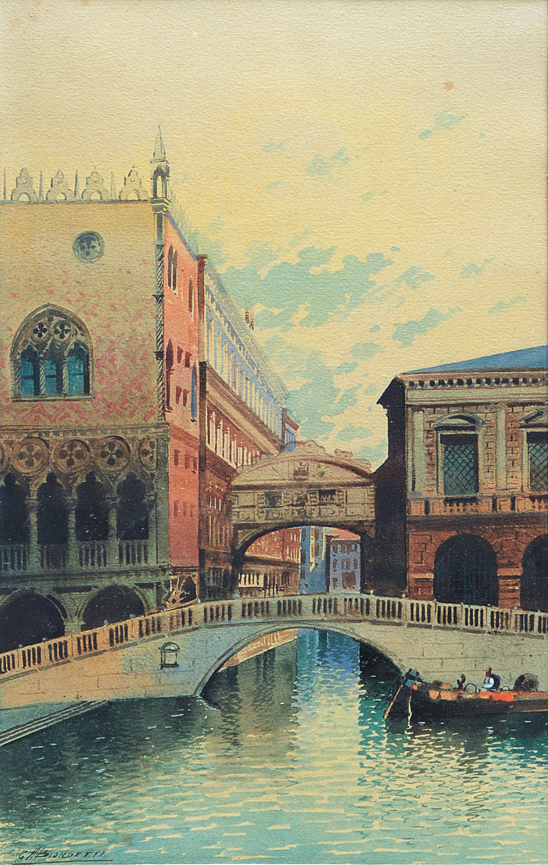 A view of the bridge of sighs and the Rio di Palazzo