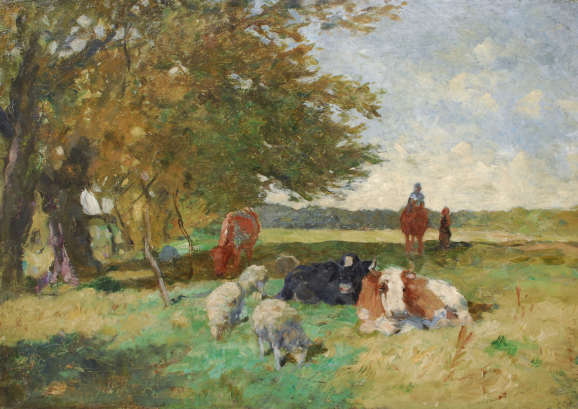Kühe und Schafe unter Bäumen - Bild 2