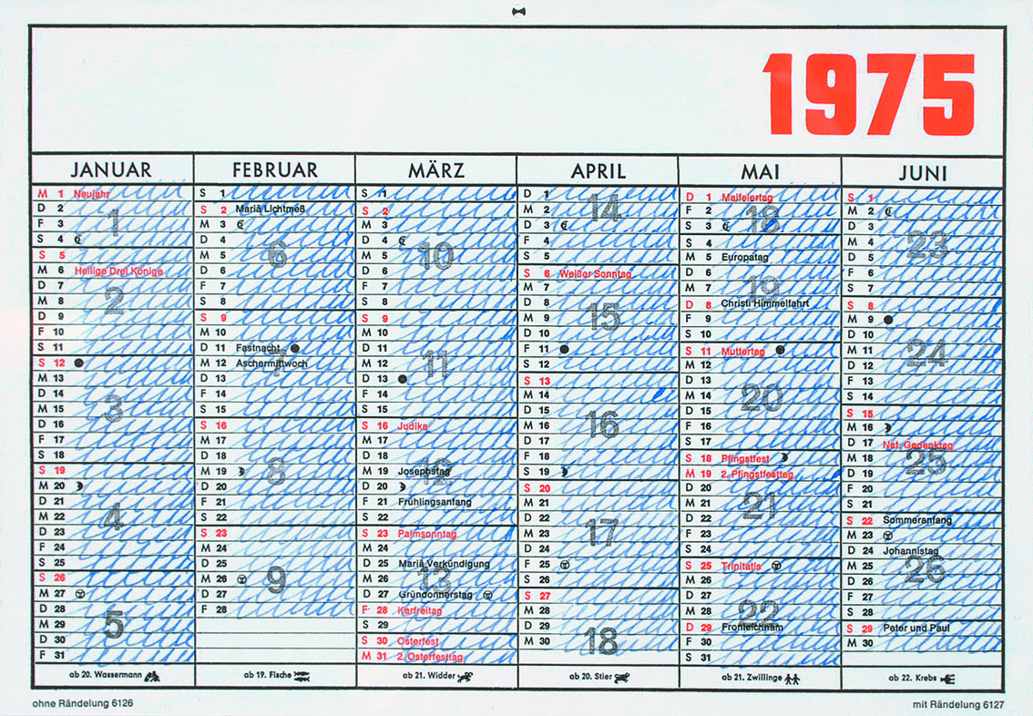 Kalenderblatt 1975