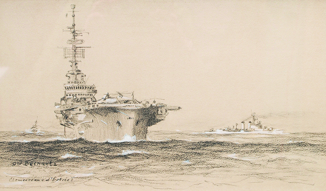 Französisches Flottenmanöver mit dem Flugzeugträger Clemenceau