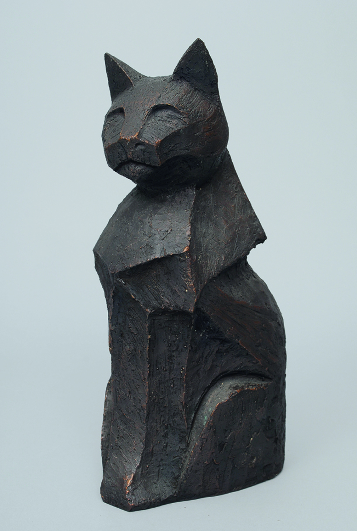 Bronze-Figur 'Sitzende Katze'