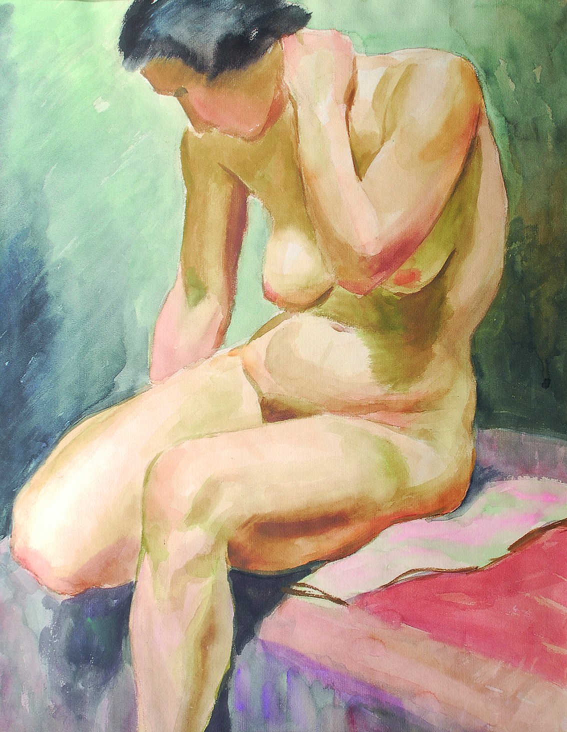 A seated nude