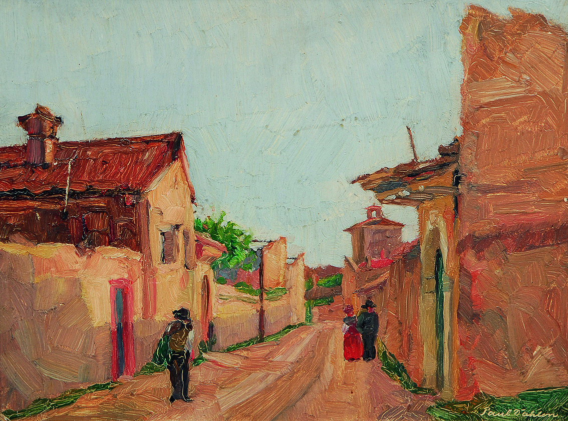 A meditteranean street with figures