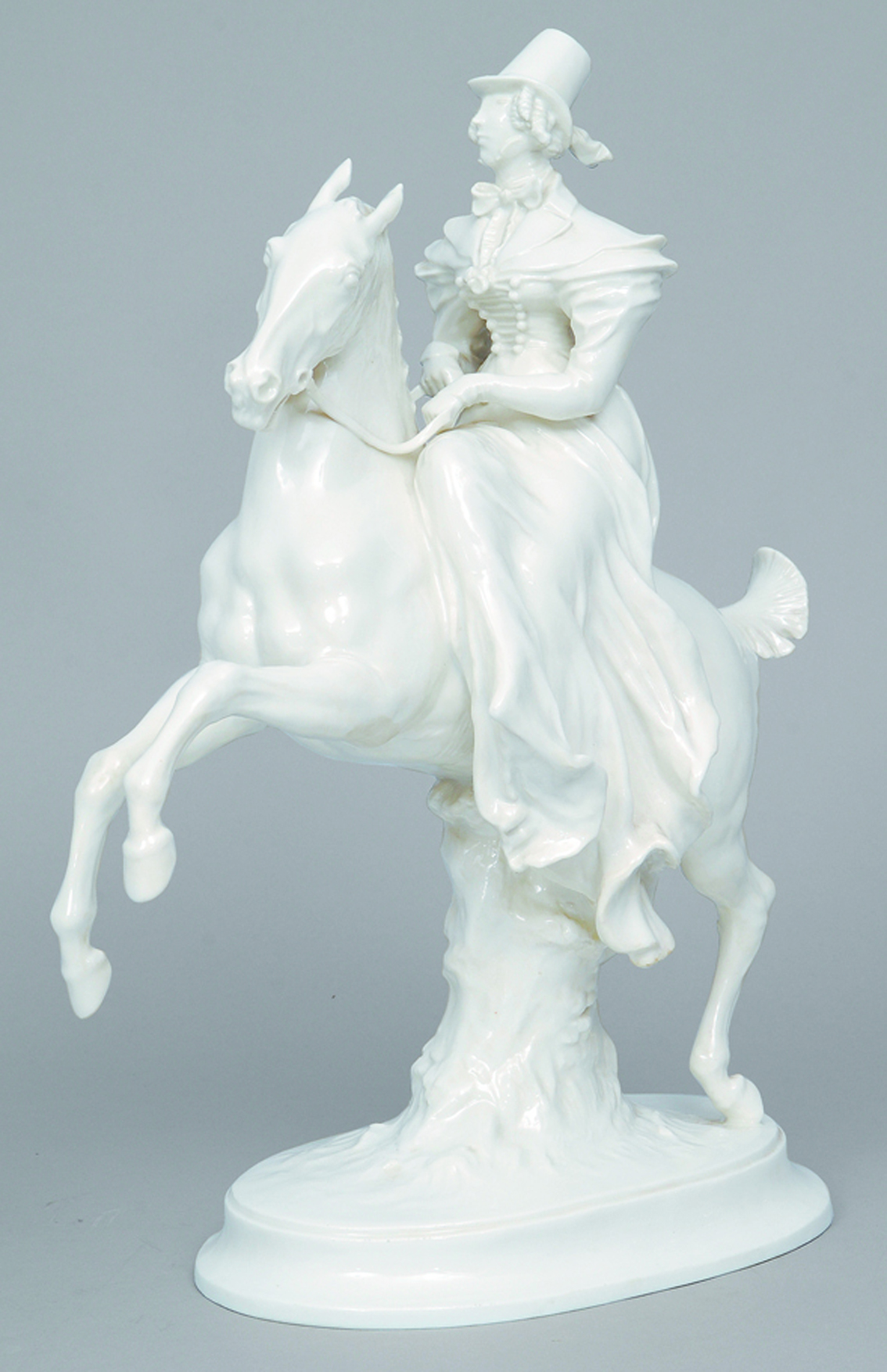 A large figure of a lady on horseback