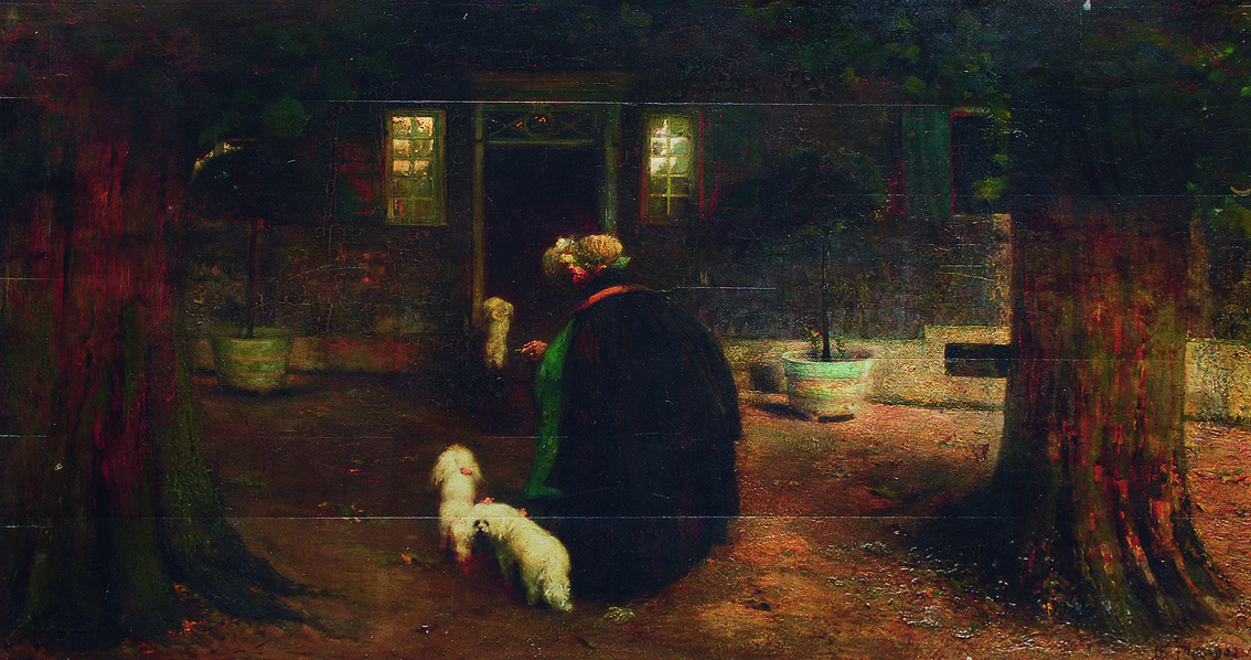 Rückkehr der Hausherrin mit ihren Hunden