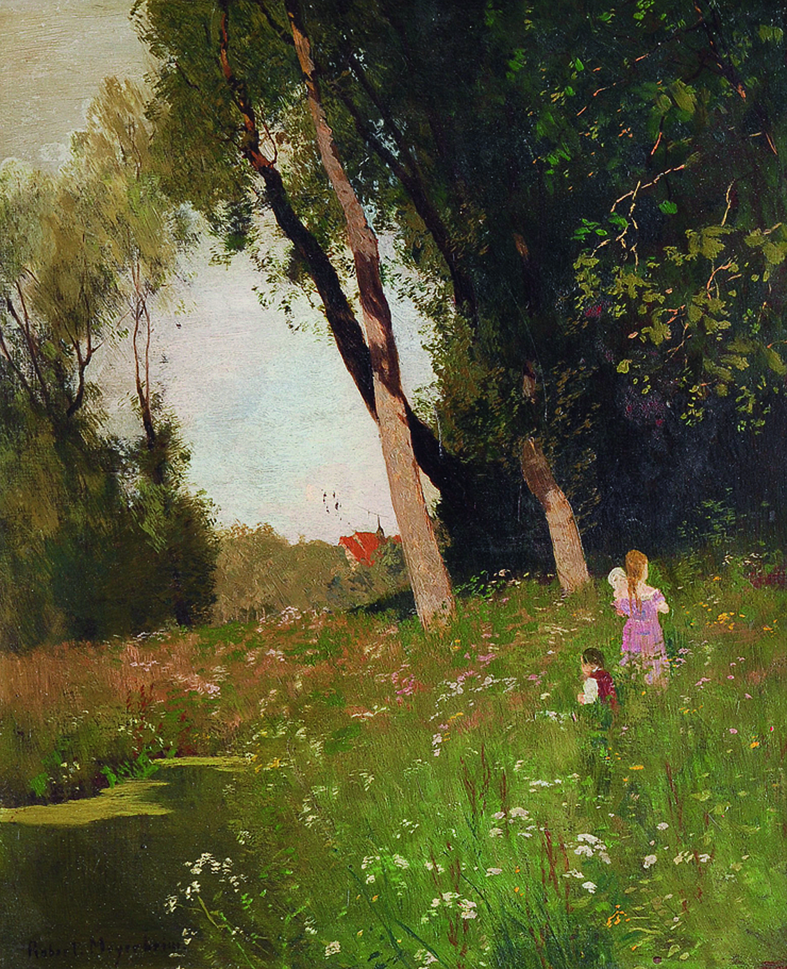 Children at the pond