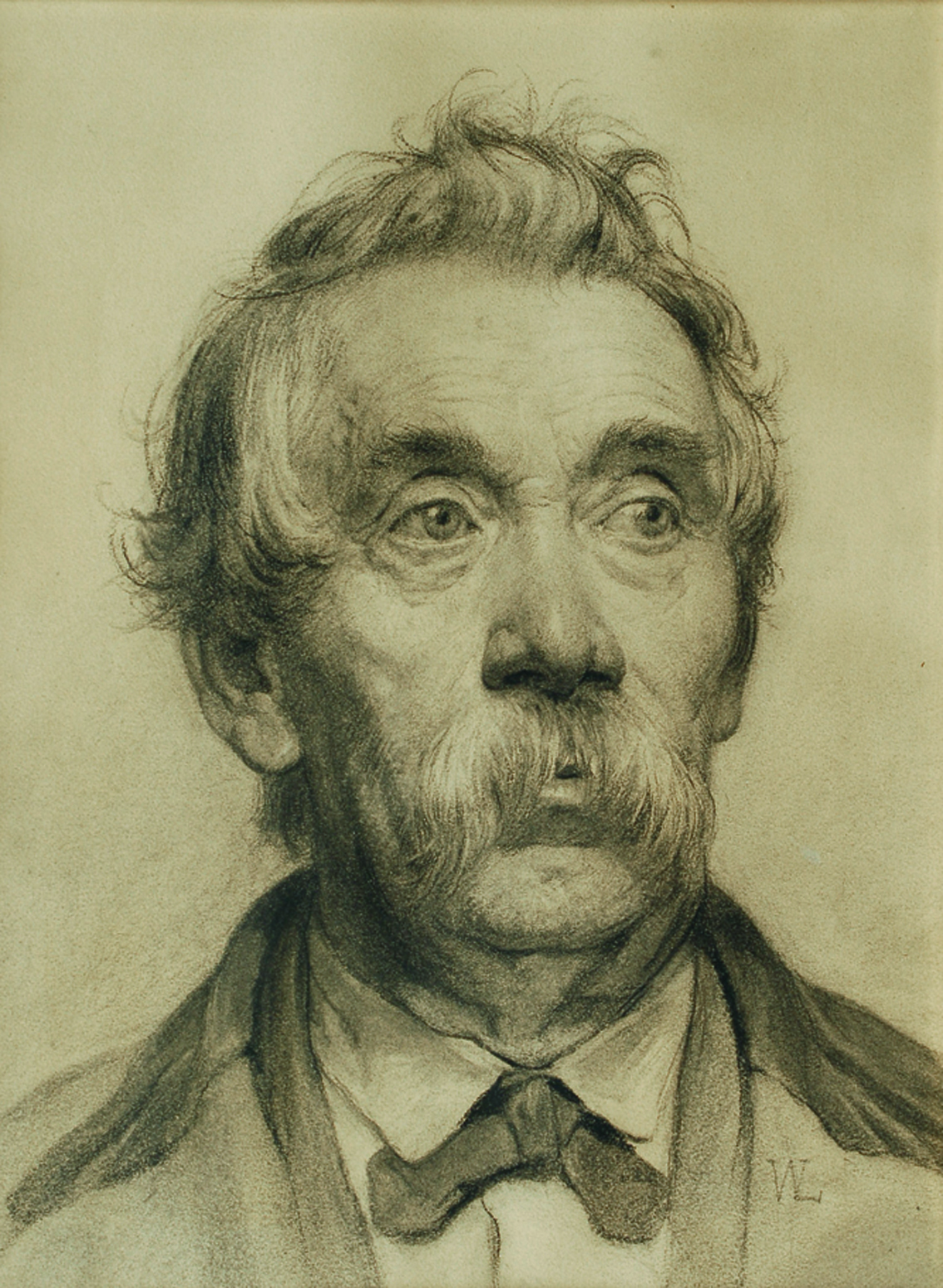 Charakterportrait eines Mannes mit Oberlippenbart nach rechts