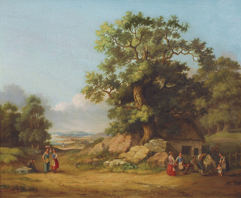A landscape with figures