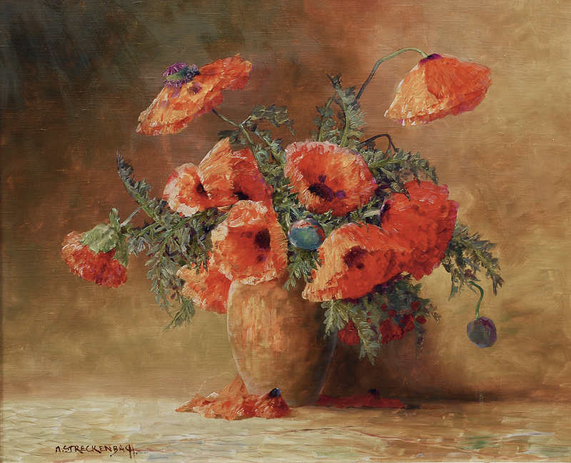 Vase mit Klatschmohn