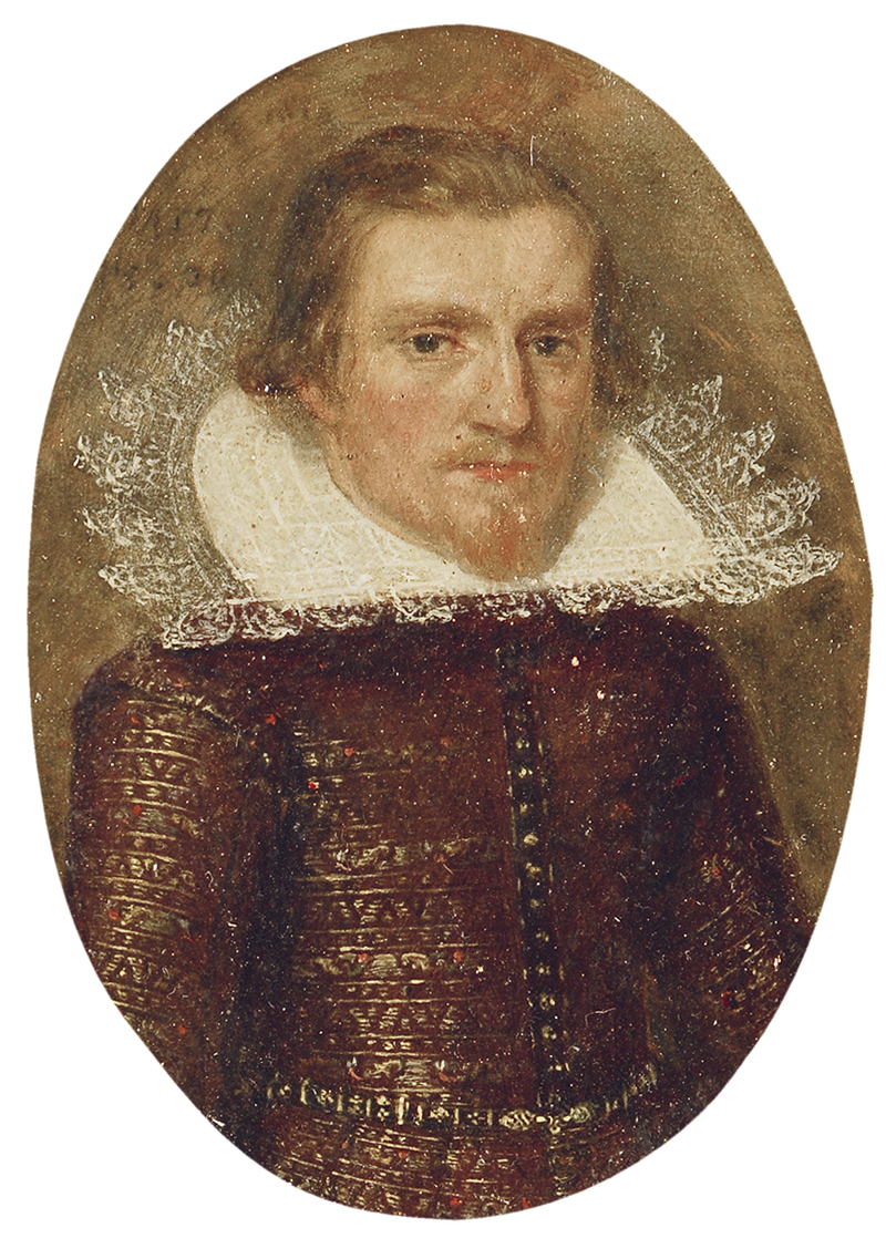 Bildnis eines Mannes in braungoldenem Wams und weißer Spitzenkrause