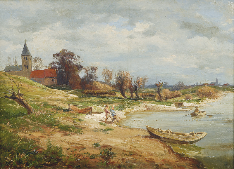 Children at a River