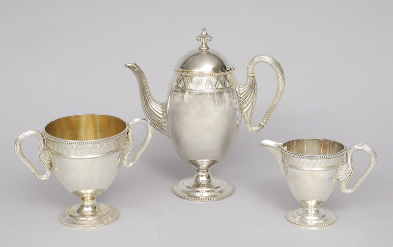 A Hamburg coffee service with fine engravings