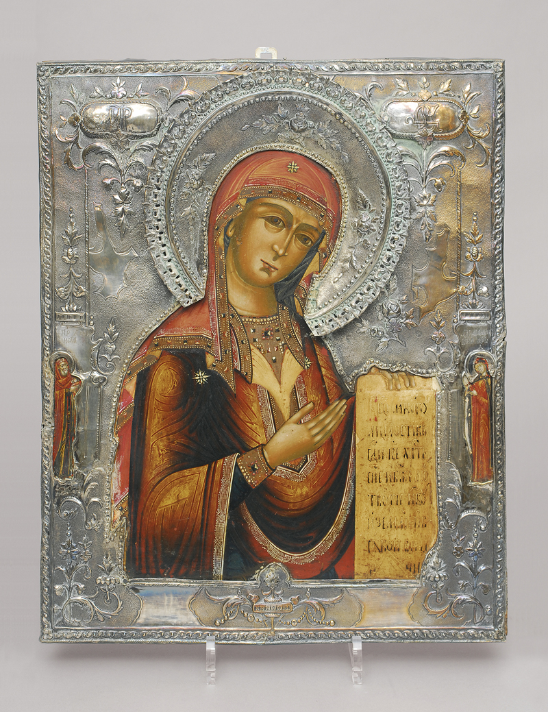 Seltene russische Ikone aus der Deesis 'Maria Gottesmutter'