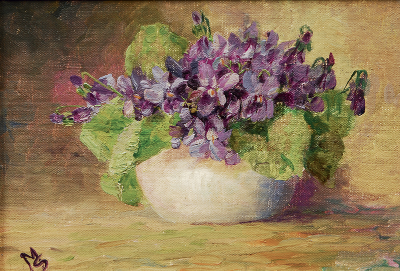Still life with violets