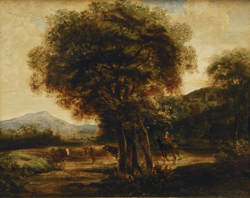 Italienische Berglandschaft mit Viehherde