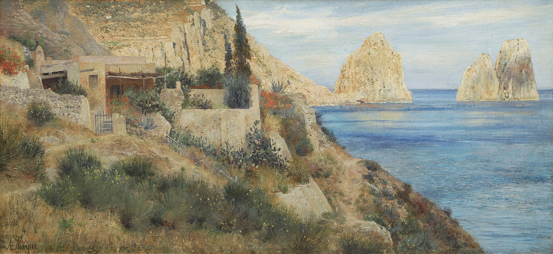 Coastal scene from Capri with the Faraglioni