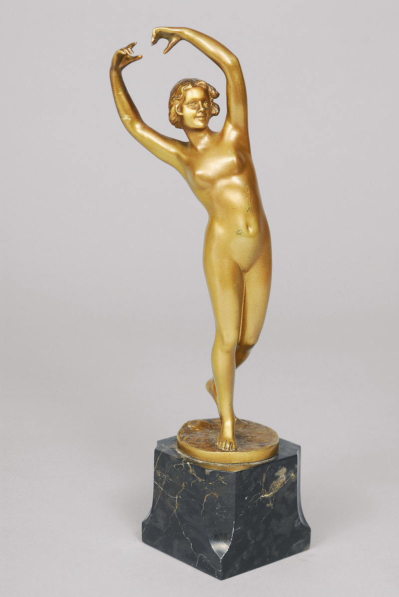 Jugendstil-Figur 'Tanzender weiblicher Akt'