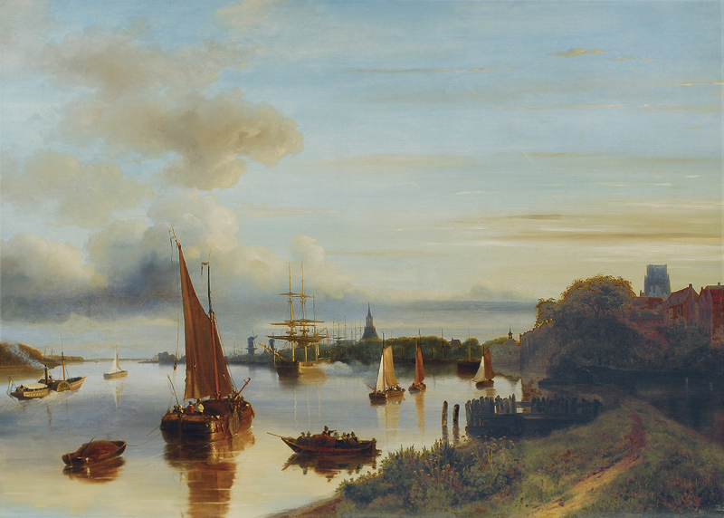 View on the river Maas and the city of Dordrecht