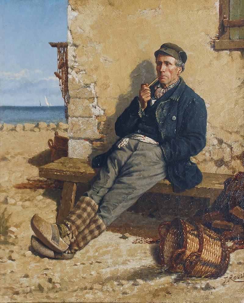 Fisherman smoking a pipe