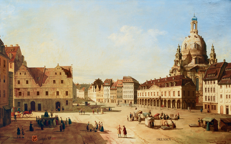 Italienische Schule, 20. Jh. - The Neumarkt in the city of Dresden The Neumarkt in the city of Dresden
