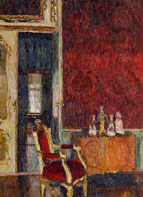 Blick in das rote Zimmer
