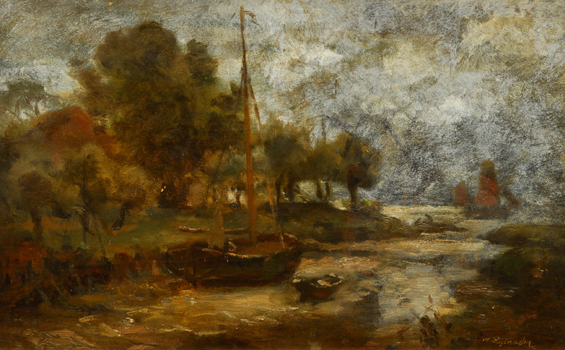 Cutter in a creek of the river Elbe