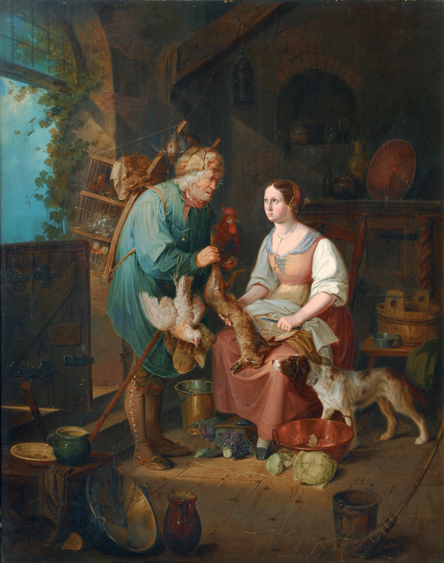 The visit of the poultry seller