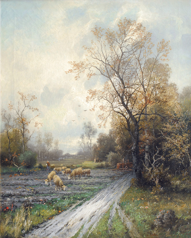 Adolf Kaufmann - Shepherd and his flock Shepherd and his flock
