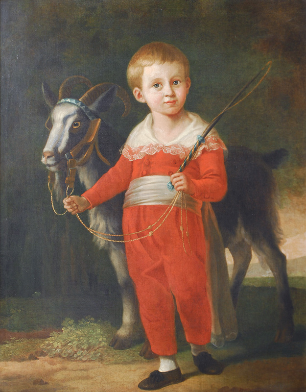 Boy with a goat