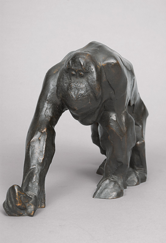 A large bronze fiture 'orange utan'