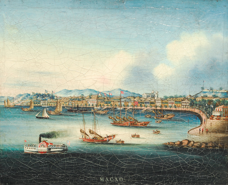 Blick auf den Hafen von Macao gegen 1880