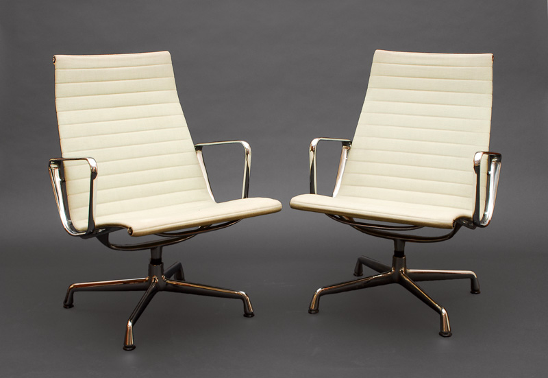 A pair of alu chairs