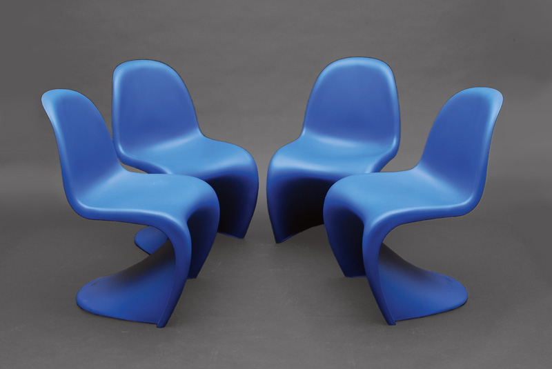 A set of 4 so called 'Panton chairs'