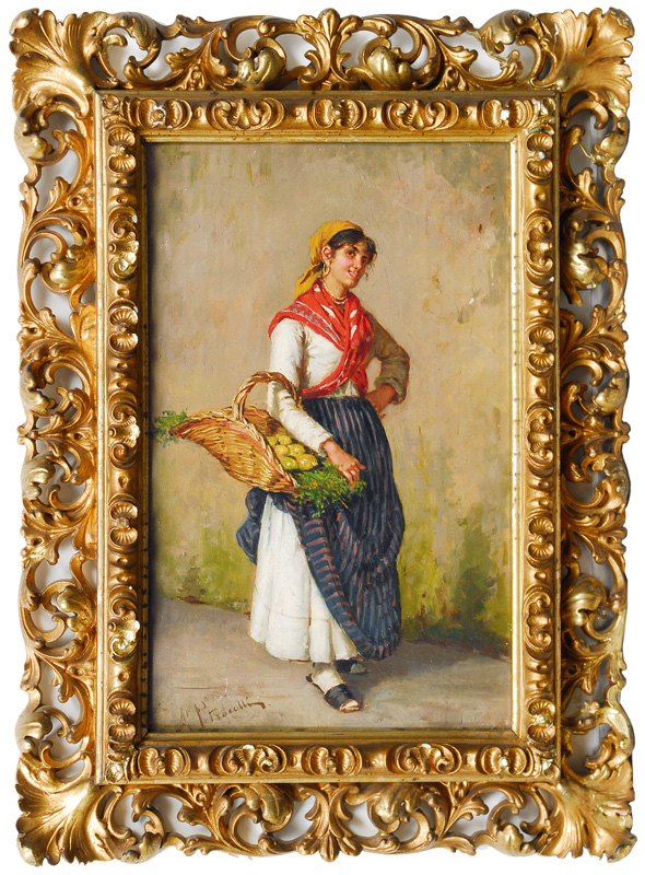 Young Italian woman with a basket