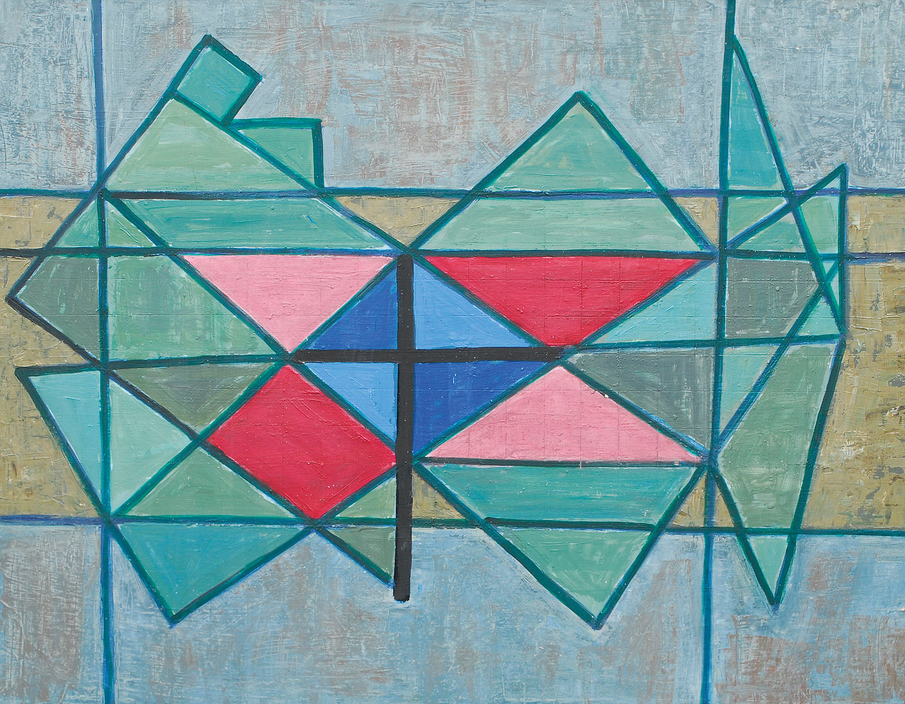 Rolf Diener - Composition with a black cross Composition with a black cross
