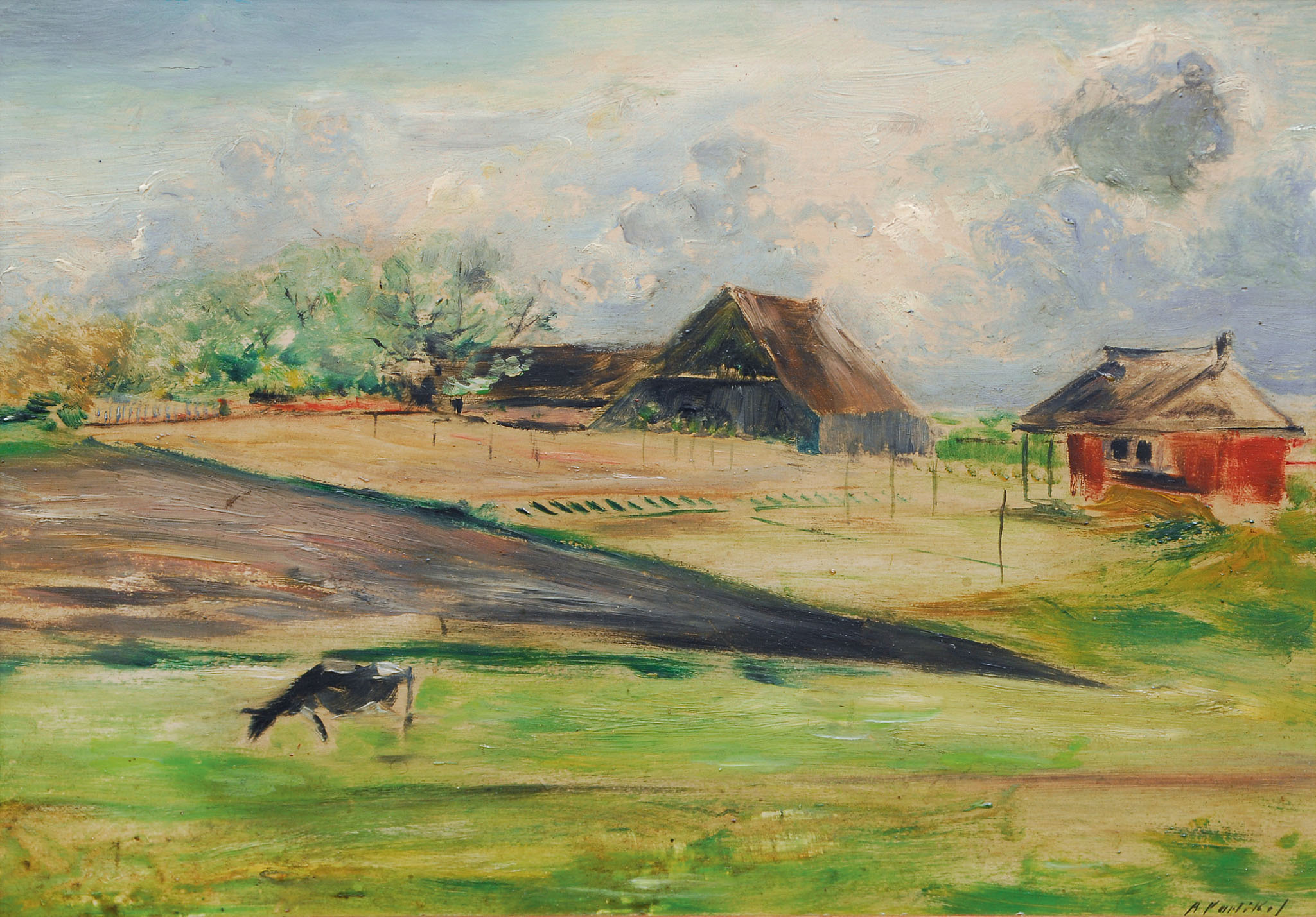 Landscape with farmhouses