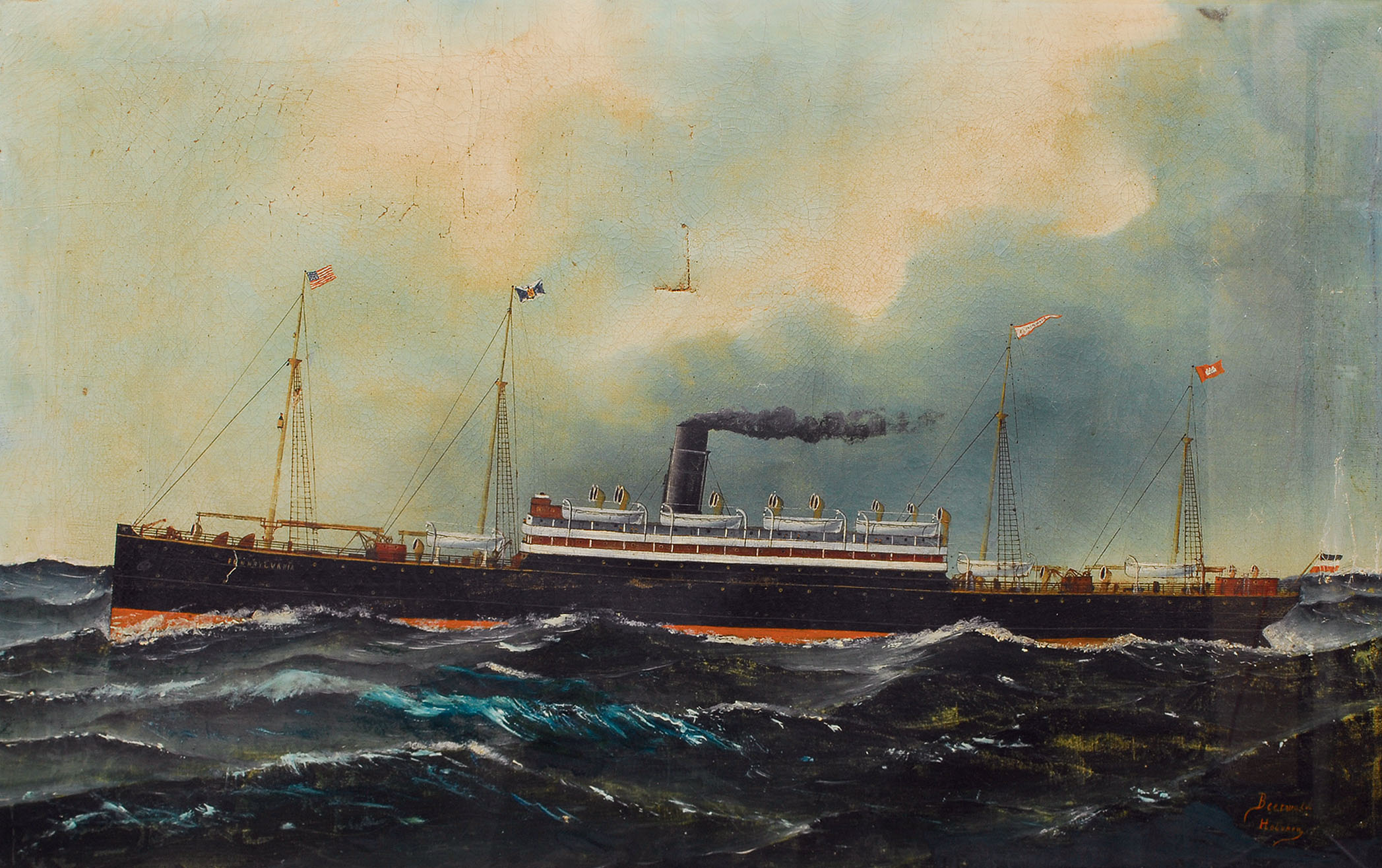 Portrait of the German passenger and cargo liner 'Pennsylvania'