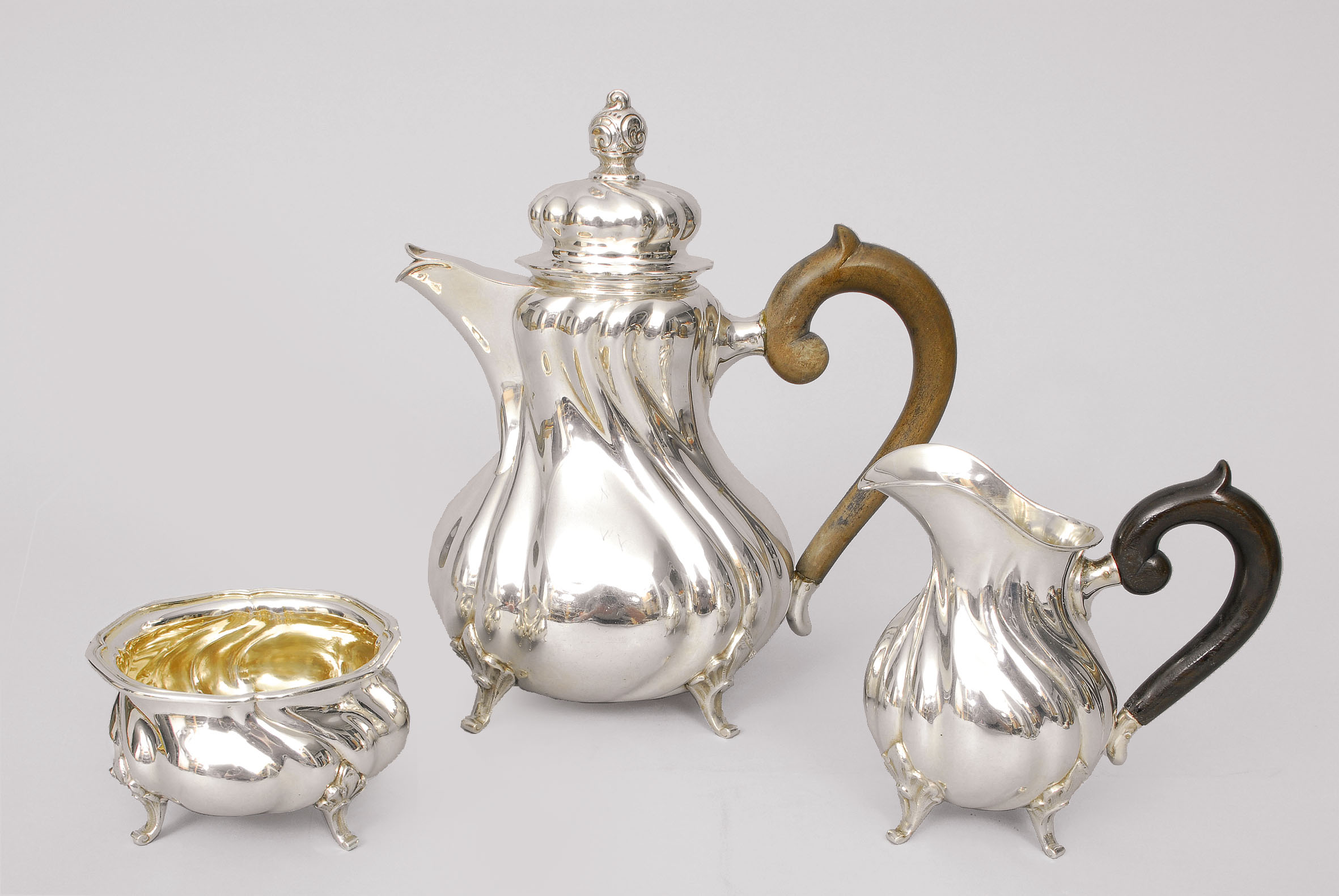 A coffee service in the style of 'Chippendale'
