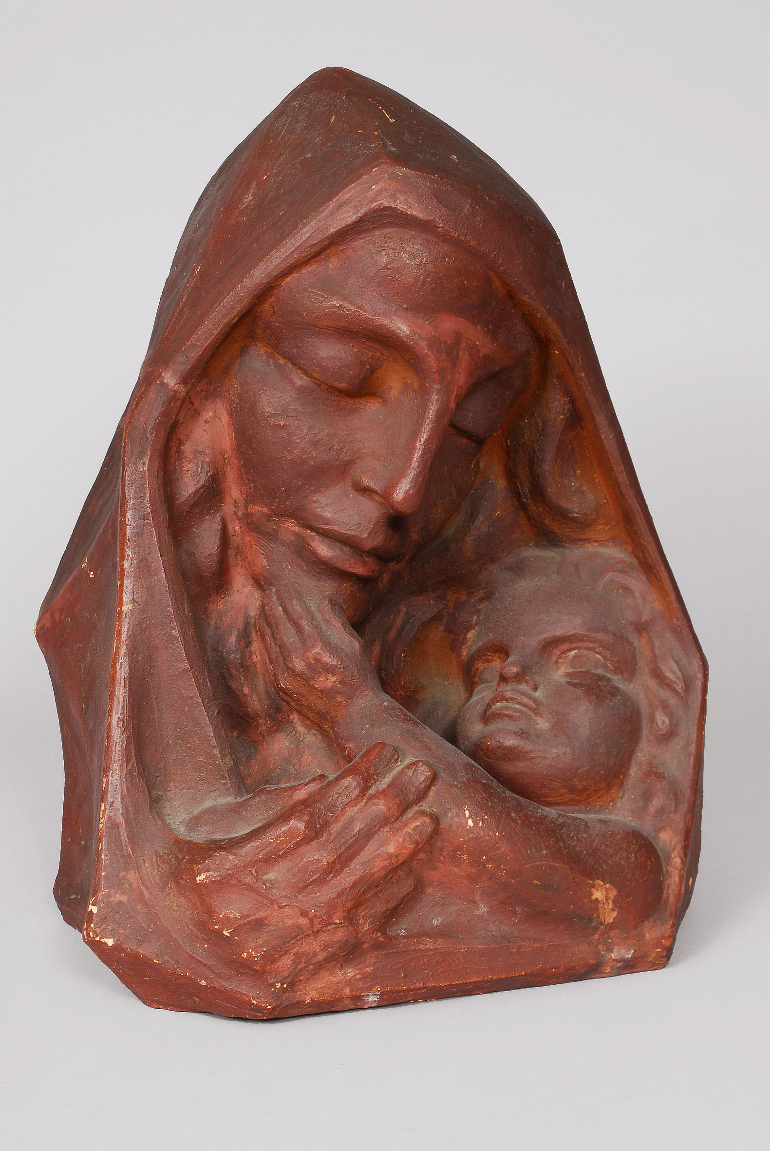 A terracotta bust 'Mother with child'