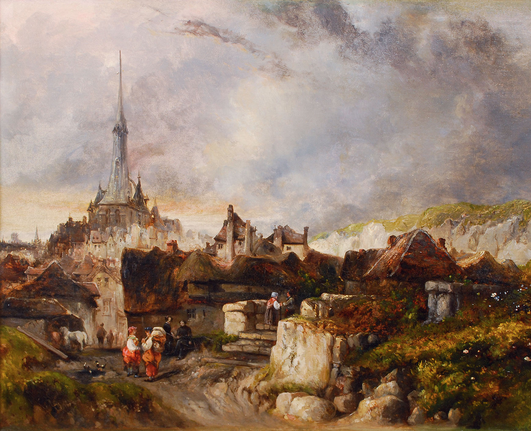 Town at the Normandy Coast