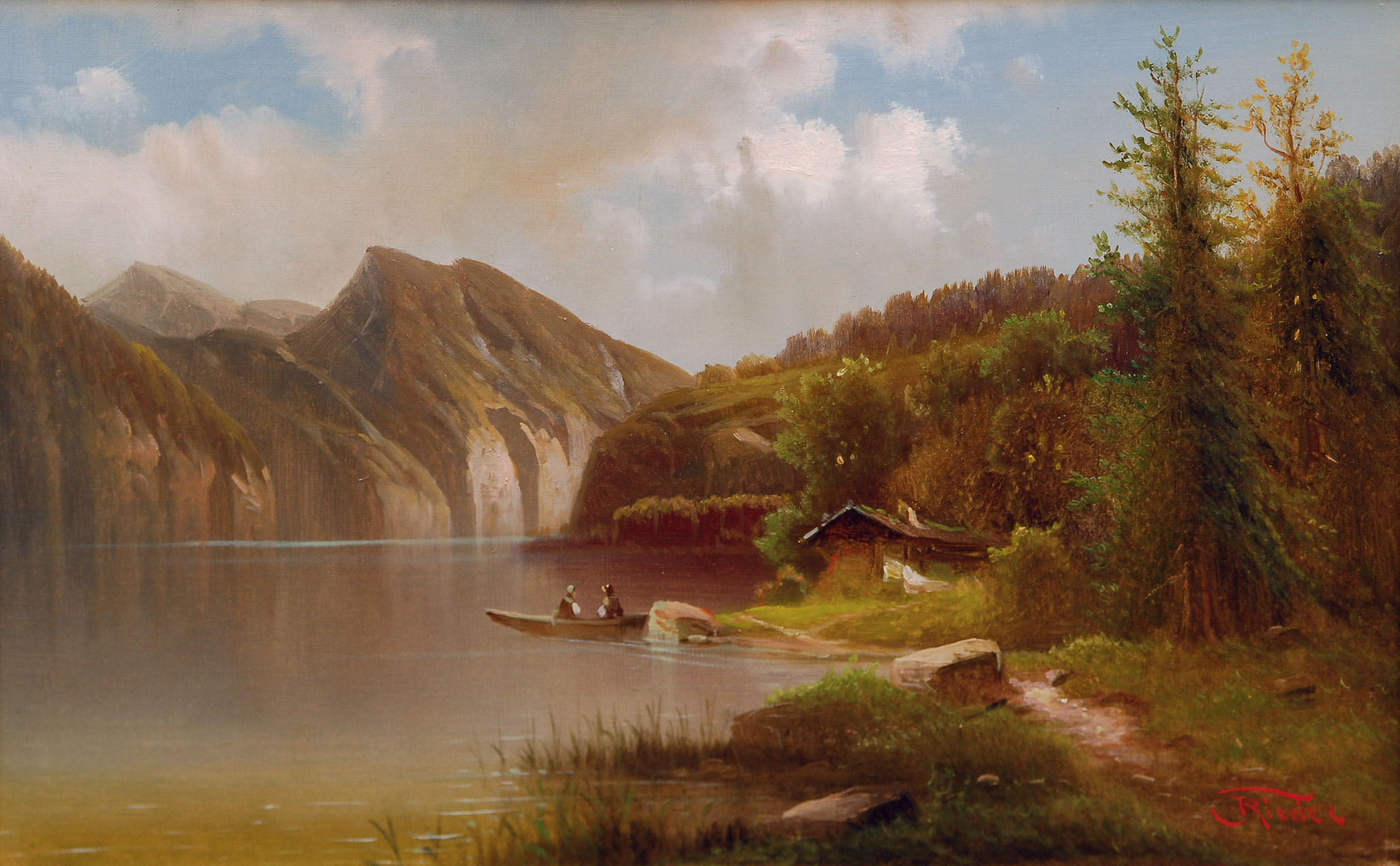 Alpine landscape with a lake
