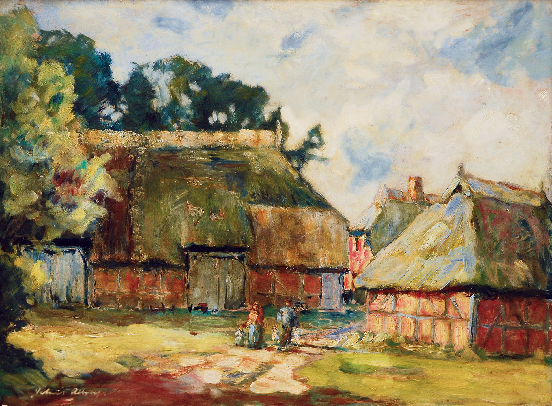 Farmhouses with figures