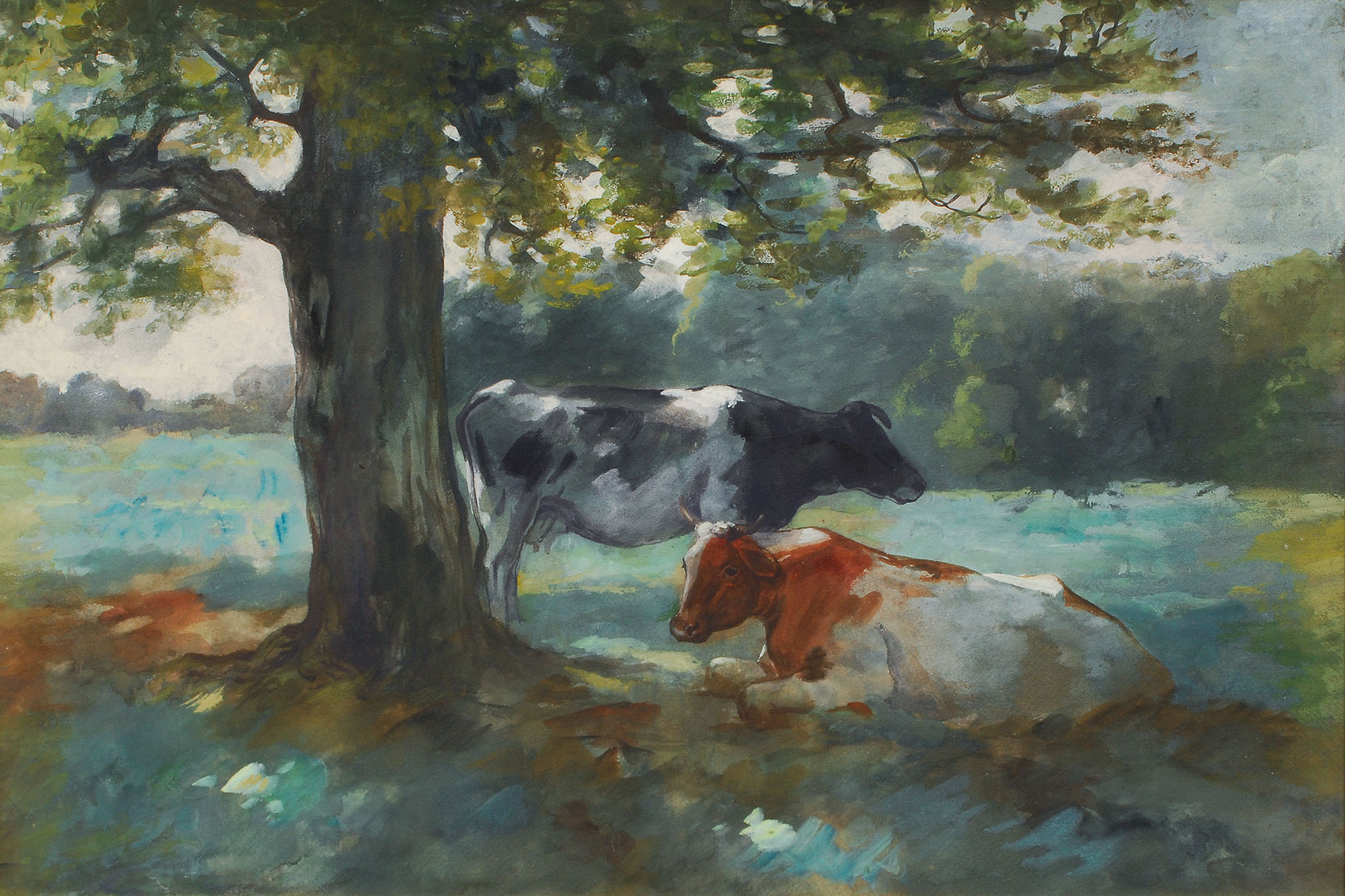 Cattle under a tree