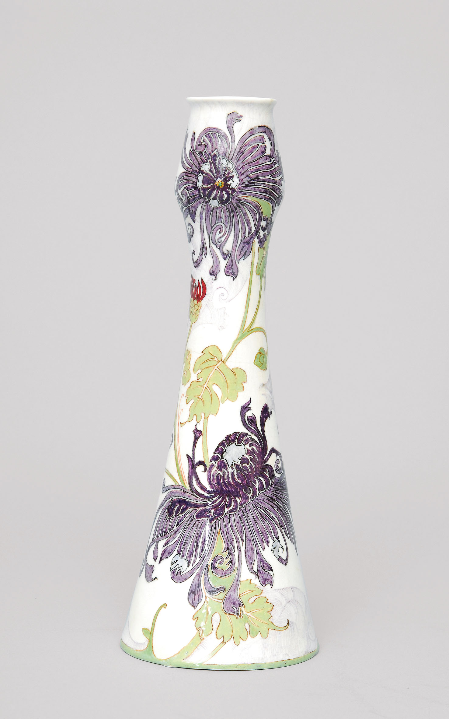 A small Art-Nouveau vase with flower decoration